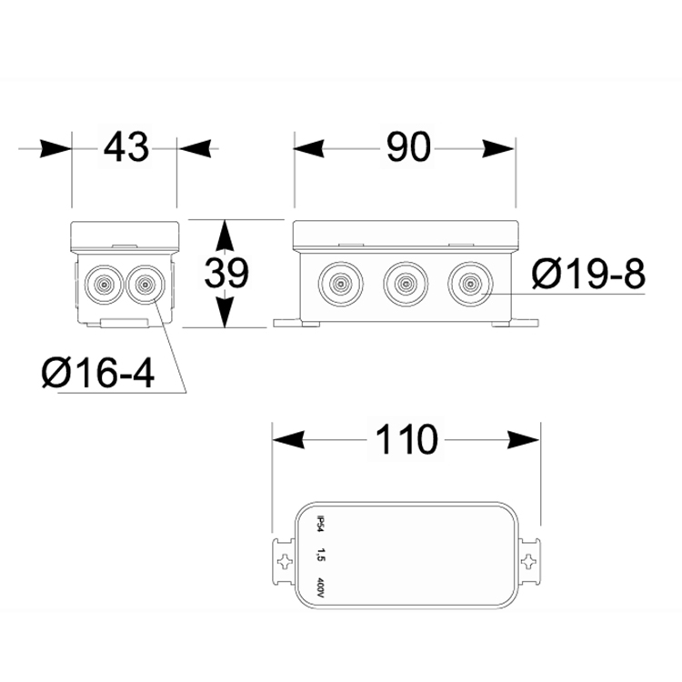 Famatel Minibox Bağlantı Buatı HF 43X90X39mm IP55 IK08