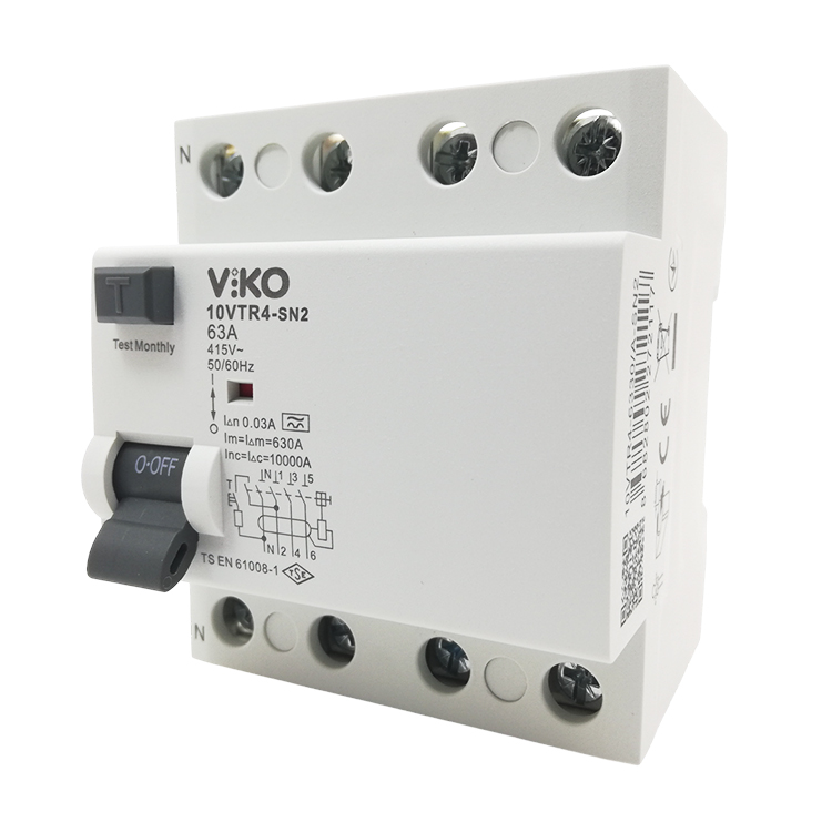 Viko Panasonic 10VTR4 A Tipi 63A/30mA 10kA 4 Kutup Kaçak Akım Koruma Şalteri 